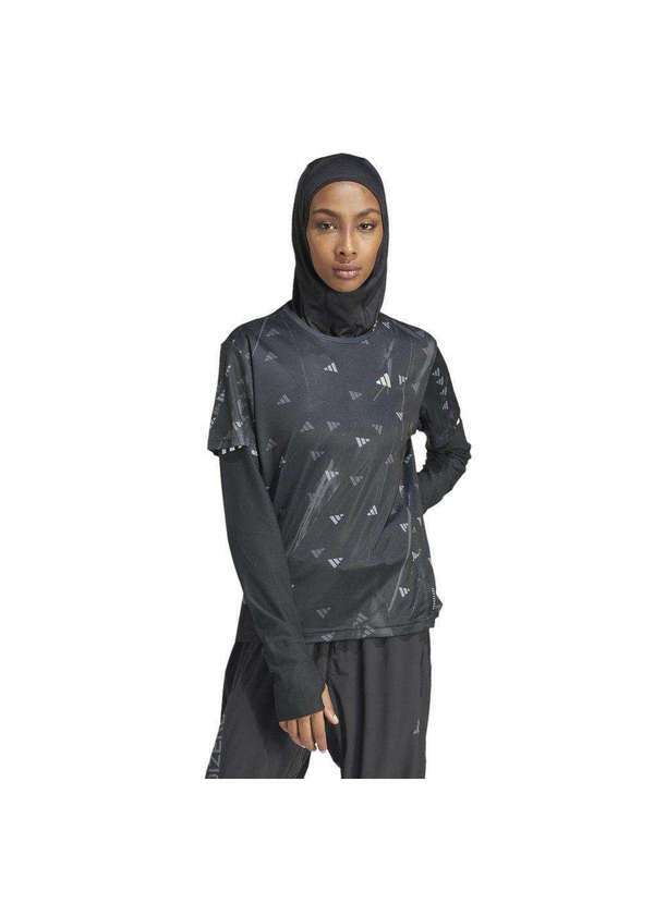 Adidas - Camiseta Adidas Run It Brand Love Feminina Preto