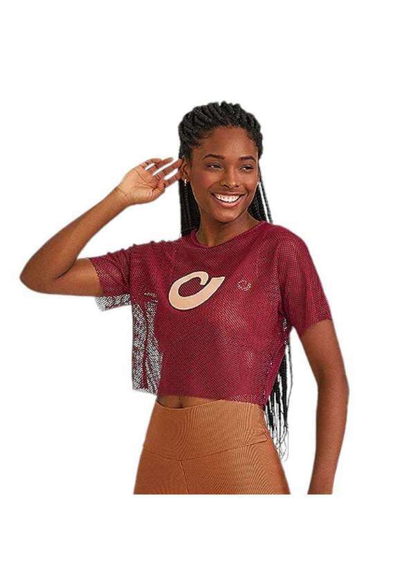 Cajubrasil - Camiseta Cropped Cajubrasil de Tela Feminina Vermelho