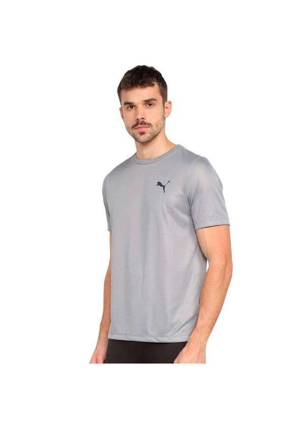 Puma - Camiseta Puma Ess Small Logo Poly Masculina Cinza
