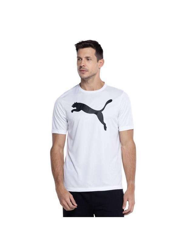 Puma - Camiseta Puma Essentials Logo Poly Tee Masculina Branco