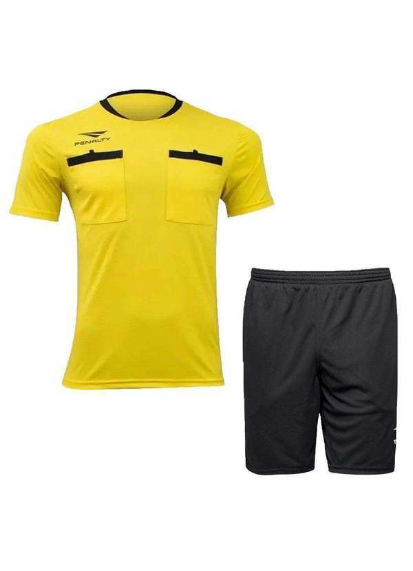 Penalty - Conjunto Penalty Árbitro Vi Camisa e Calção Masculino Amarelo