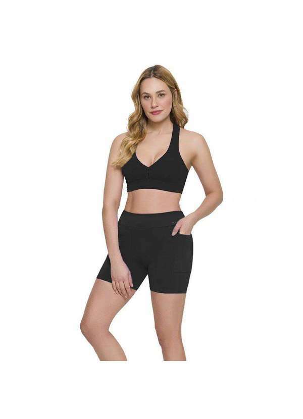 Selene - Conjunto Selene Top e Short Fitness Feminino Preto
