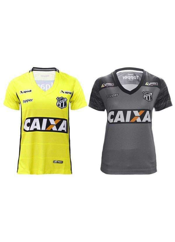 Topper - Kit 2 Camisas Topper Ceará 2018 Feminina Amarelo