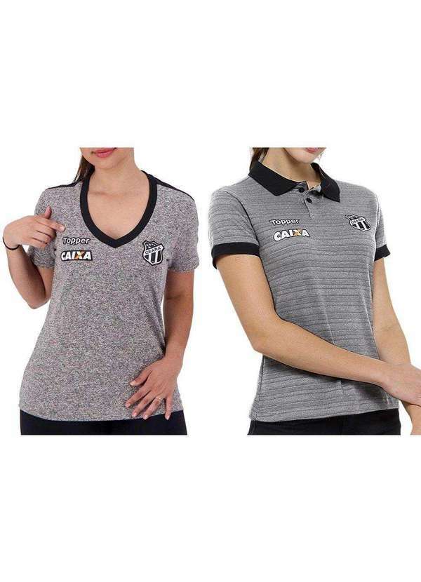 Topper - Kit 2 Camisas Topper Ceará 2018 Feminina Cinza
