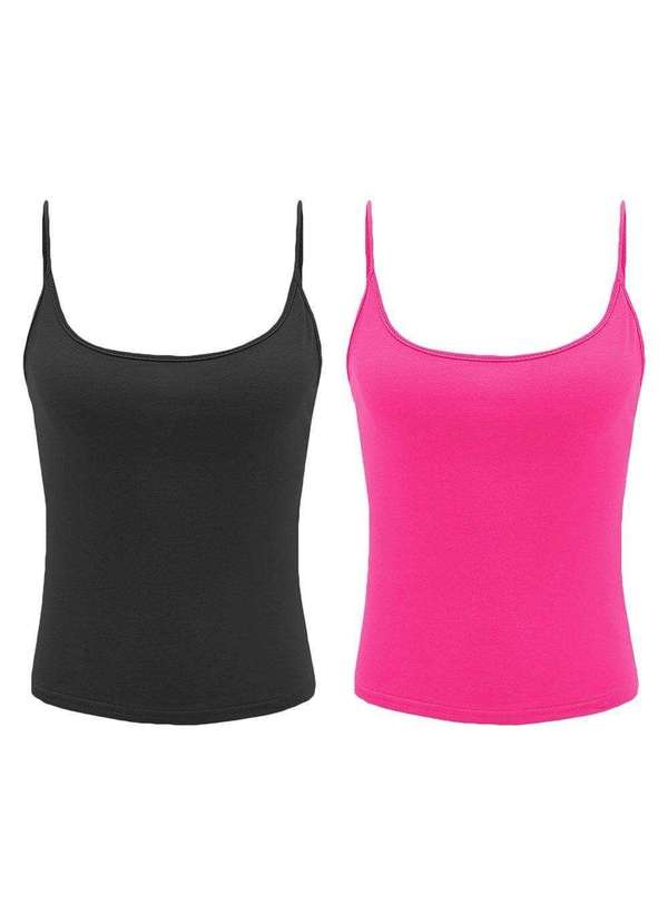 Pmc - Kit 2 Regatas de Alcinha Pmc Básica Feminina Preto 1