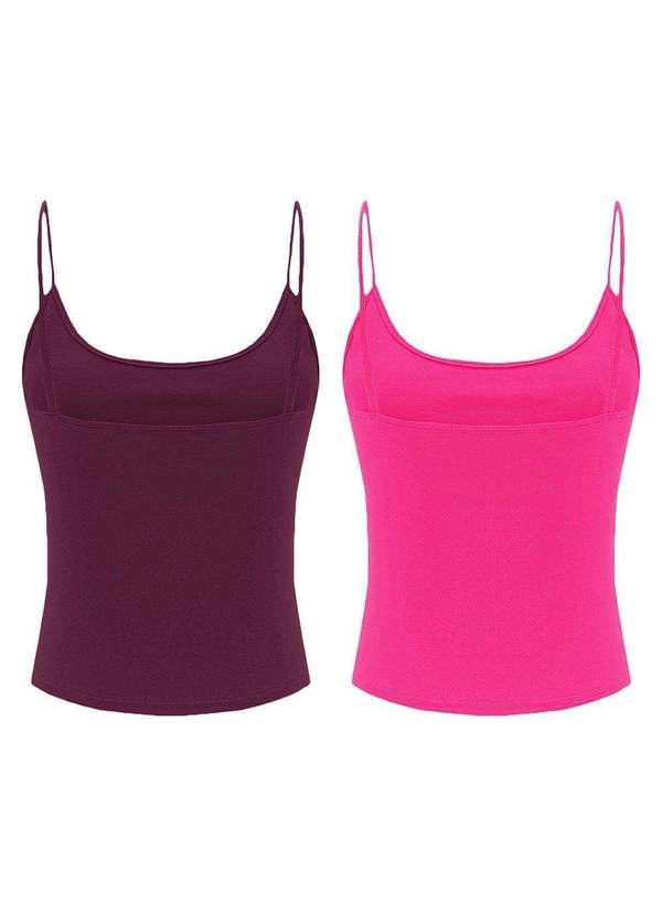 Pmc - Kit 2 Regatas de Alcinha Pmc Básica Feminina Rosa 2