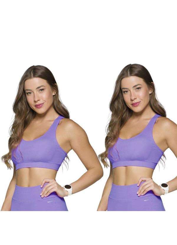 Selene - Kit 2 Tops Canelado Selene sem Costura Feminino Roxo