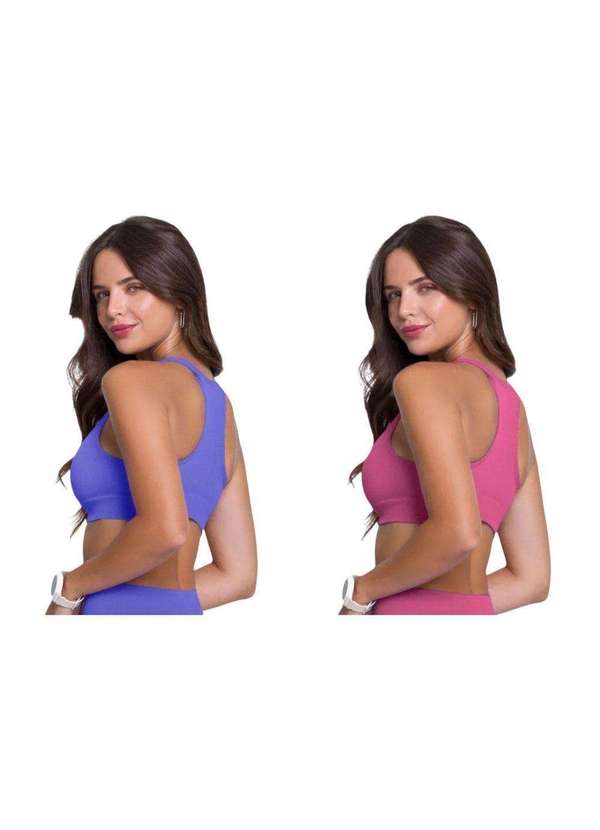 Selene - Kit 2 Tops Canelado Selene sem Costura Feminino Rosa 2