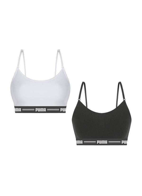 Puma - Kit 2 Tops Puma Modal Stretch Feminino Branco