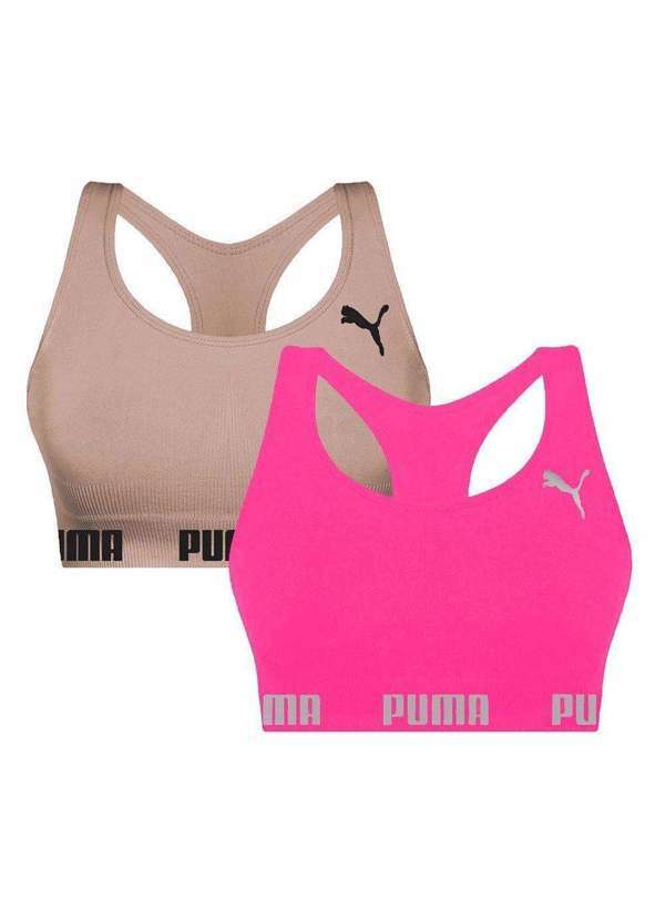 Puma - Kit 2 Tops Puma Nadador sem Costura Feminino Kit 2 Tops Puma Nadador Feminino
