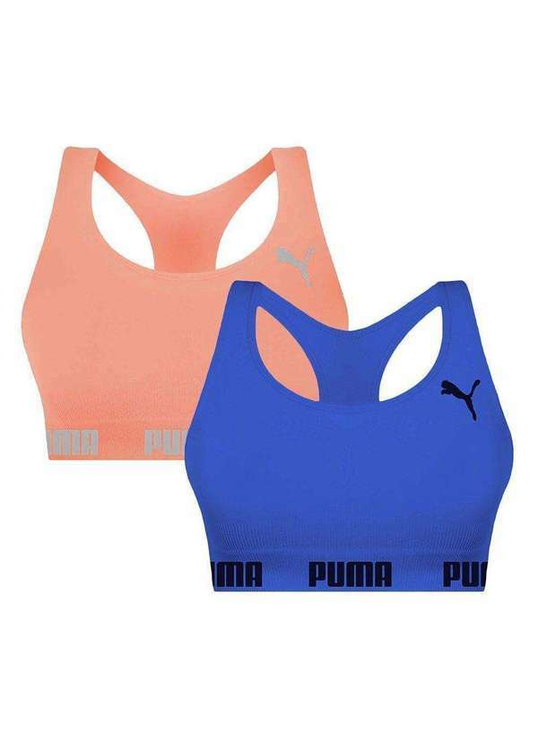 Puma - Kit 2 Tops Puma Nadador sem Costura Feminino Kit 2 Tops Puma Nadador Feminino