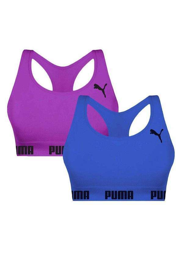 Puma - Kit 2 Tops Puma Nadador sem Costura Feminino Kit 2 Tops Puma Nadador Feminino