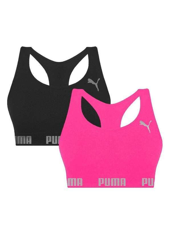 Puma - Kit 2 Tops Puma Nadador sem Costura Feminino Preto