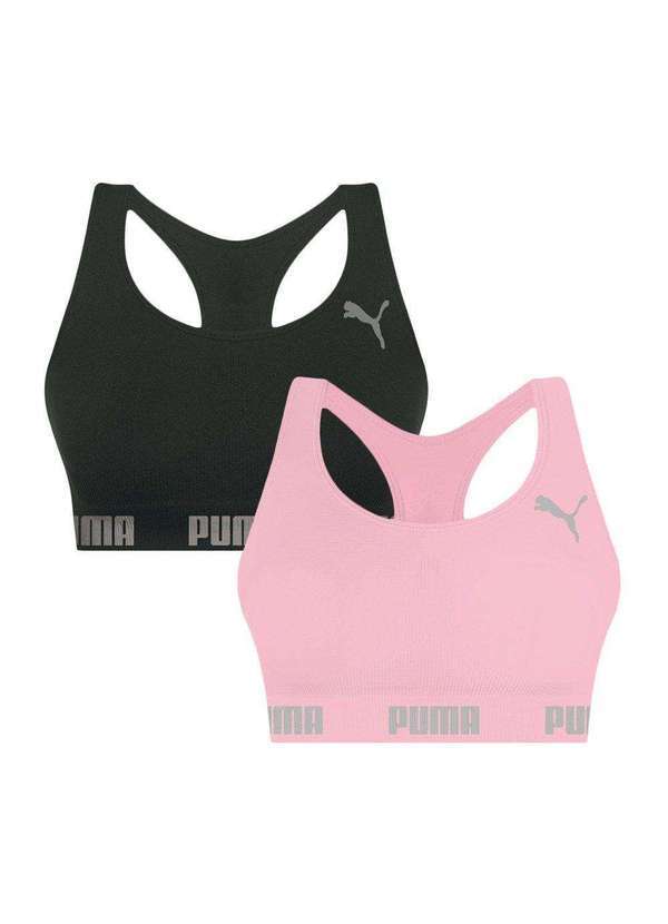 Puma - Kit 2 Tops Puma Nadador sem Costura Feminino Preto