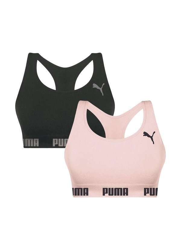 Puma - Kit 2 Tops Puma Nadador sem Costura Feminino Preto