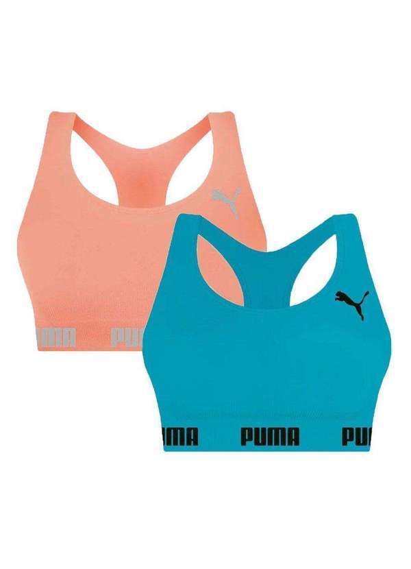 Selene - Kit 2 Tops Puma Nadador sem Costura Feminino Rosa