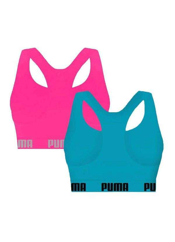 Selene - Kit 2 Tops Puma Nadador sem Costura Feminino Rosa 2