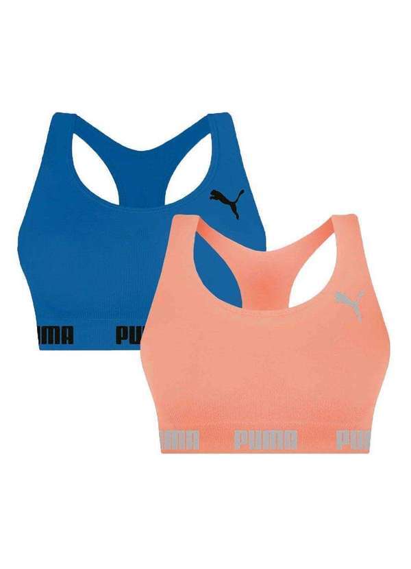 Selene - Kit 2 Tops Puma Nadador sem Costura Feminino Rosa