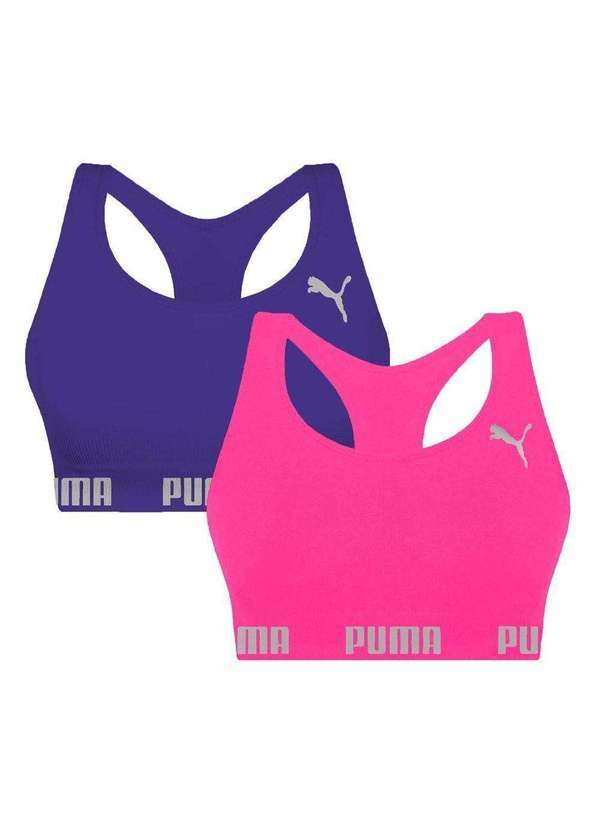Puma - Kit 2 Tops Puma Nadador sem Costura Feminino Roxo