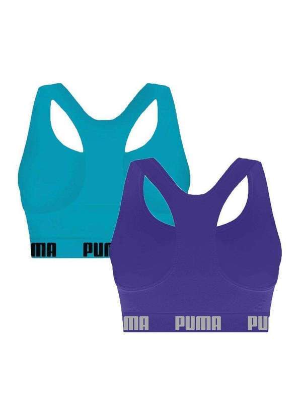 Selene - Kit 2 Tops Puma Nadador sem Costura Feminino Roxo 2