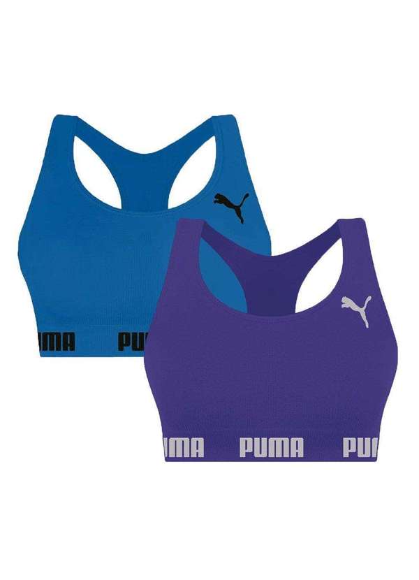 Selene - Kit 2 Tops Puma Nadador sem Costura Feminino Roxo