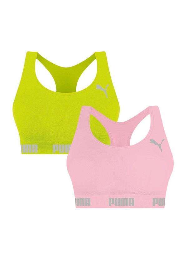Puma - Kit 2 Tops Puma Nadador sem Costura Feminino Verde