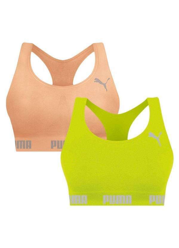 Puma - Kit 2 Tops Puma Nadador sem Costura Feminino Verde