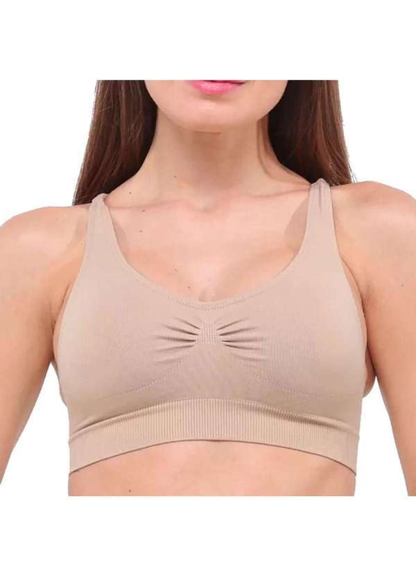 Selene - Kit 2 Tops Selene Nadador sem Costura Feminino - Preto e Nude Preto 2