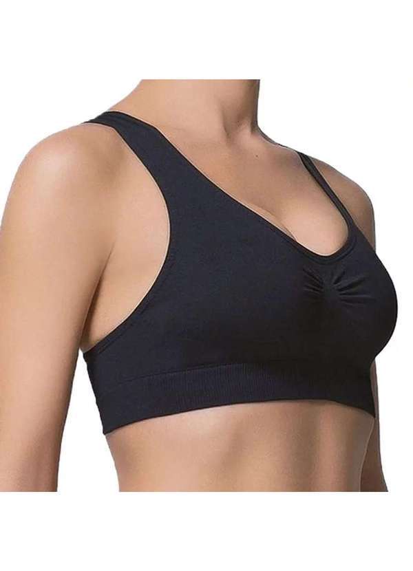 Selene - Kit 2 Tops Selene Nadador sem Costura Feminino - Preto e Nude Preto 5