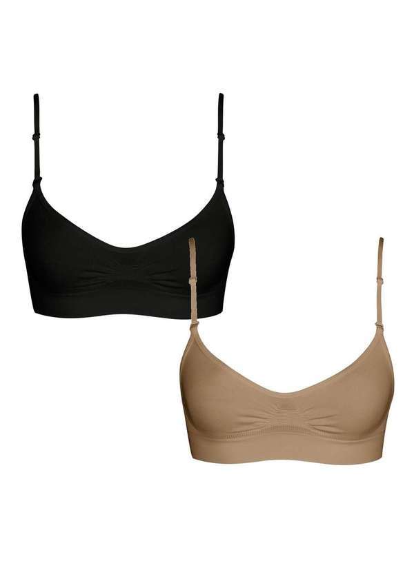Selene - Kit 2 Tops Selene Regulável sem Costura Feminino Bege