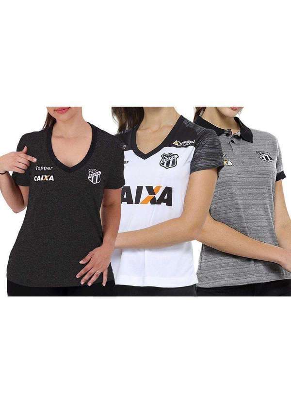 Topper - Kit 3 Camisas Topper Ceará 2018 Feminina Branco