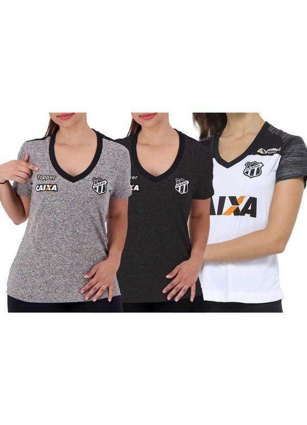 Topper - Kit 3 Camisas Topper Ceará 2018 Feminina Preto