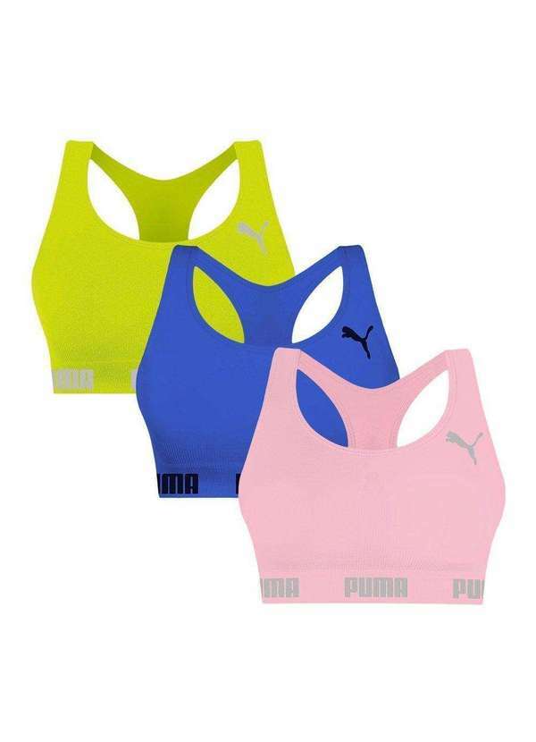 Puma - Kit 3 Tops Puma Nadador sem Costura Feminino Verde