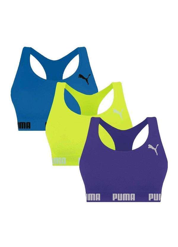 Puma - Kit 3 Tops Puma Nadador sem Costura Feminino Verde