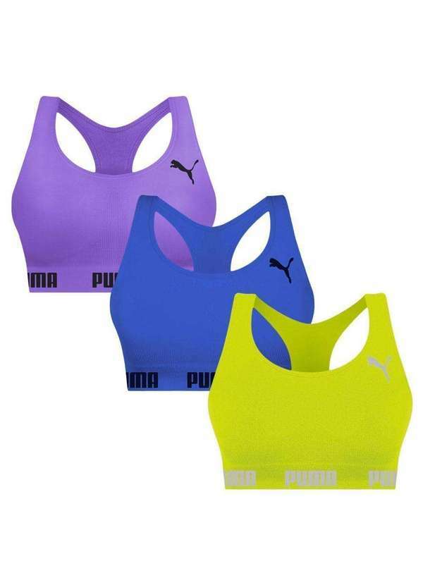 Puma - Kit 3 Tops Puma Nadador sem Costura Feminino Verde