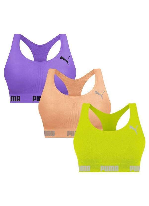 Puma - Kit 3 Tops Puma Nadador sem Costura Feminino Verde