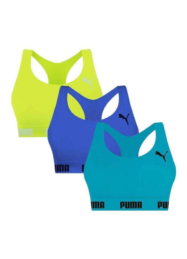 Puma - Kit 3 Tops Puma Nadador sem Costura Feminino Verde