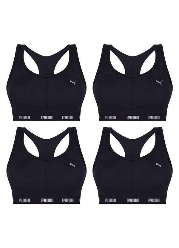 Puma - Kit 4 Tops Puma Nadador com Bojo Feminino Kit 4 Tops Puma Nadador Feminino