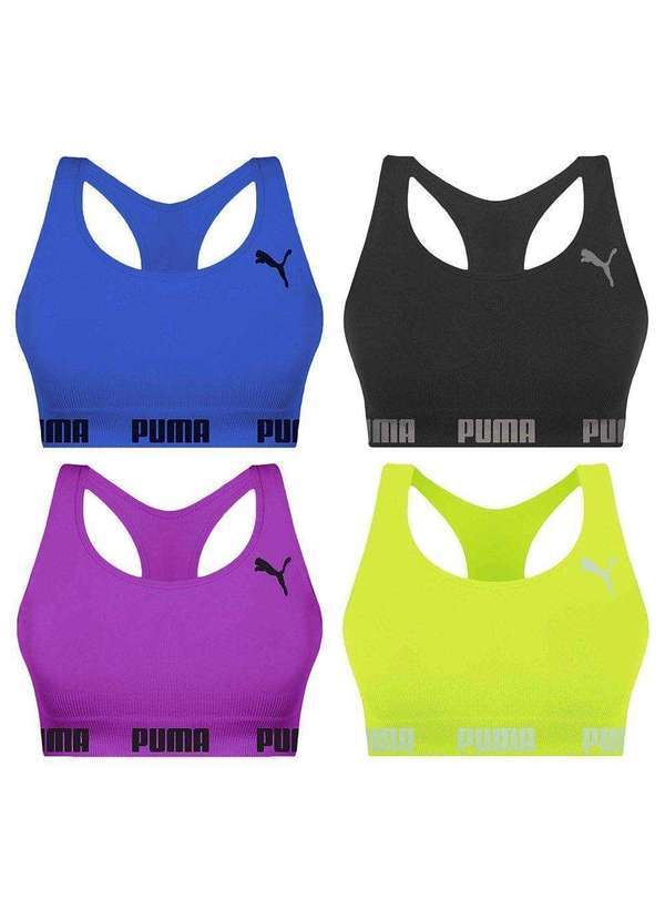 Puma - Kit 4 Tops Puma Nadador sem Costura Feminino Verde