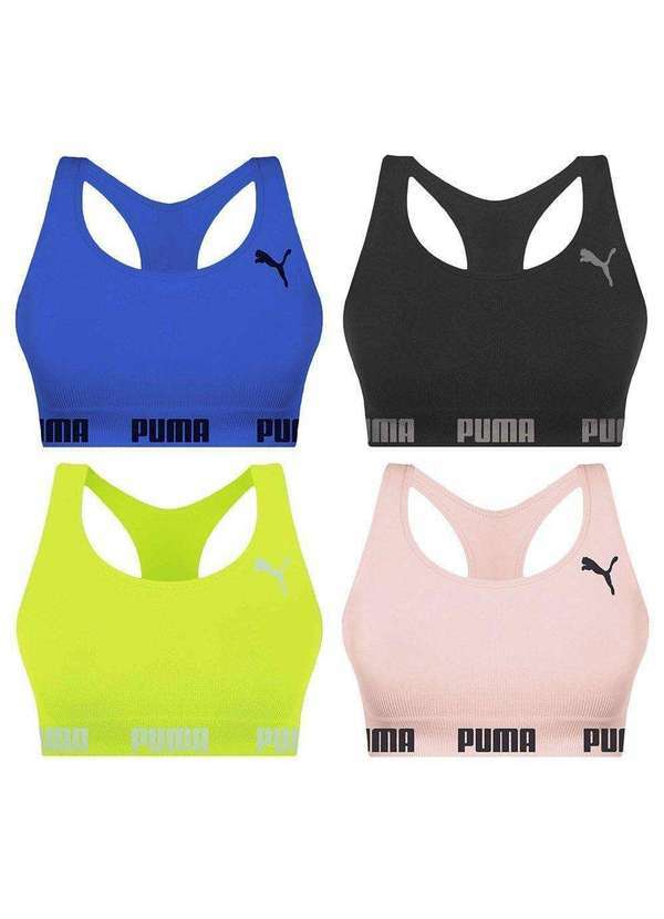 Puma - Kit 4 Tops Puma Nadador sem Costura Feminino Verde