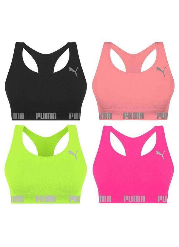 Puma - Kit 4 Tops Puma Nadador sem Costura Feminino Verde