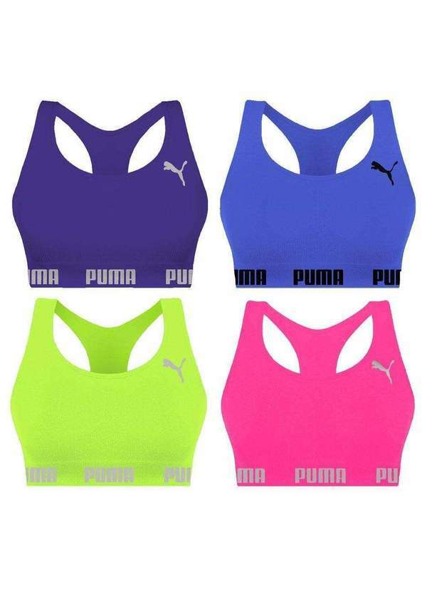 Puma - Kit 4 Tops Puma Nadador sem Costura Feminino Verde