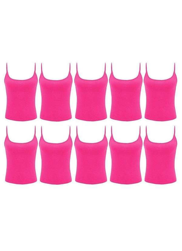 Pmc - Kit Atacado 10 Regatas de Alcinha Pmc Básica Feminina Rosa