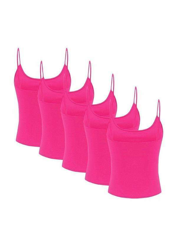 Pmc - Kit Atacado 5 Regatas de Alcinha Pmc Básica Feminina Rosa