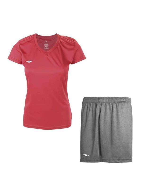 Penalty - Kit Penalty X Camiseta e Calção Feminino Vermelho