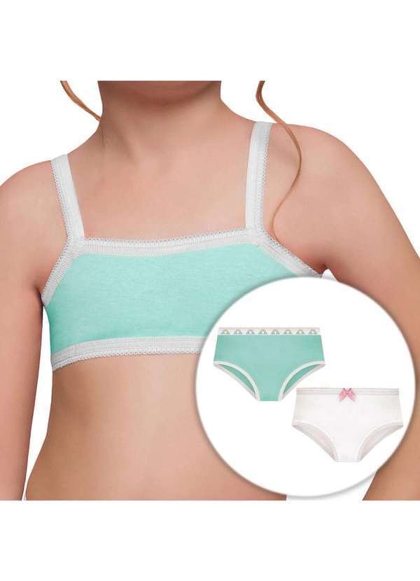 Selene - Kit Selene 1 Top e 2 Calcinhas Infantil Verde