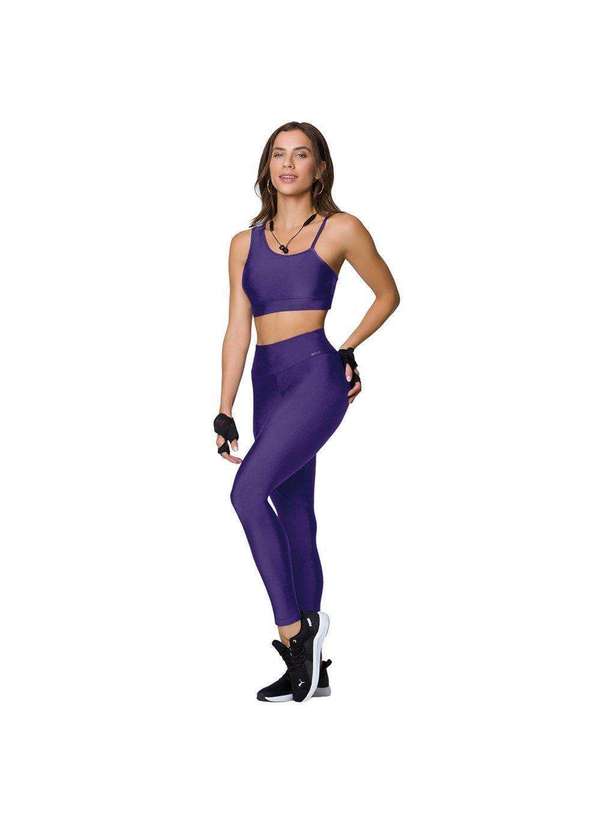 Selene - Kit Selene Top e Calça Legging Recortes Feminino Roxo