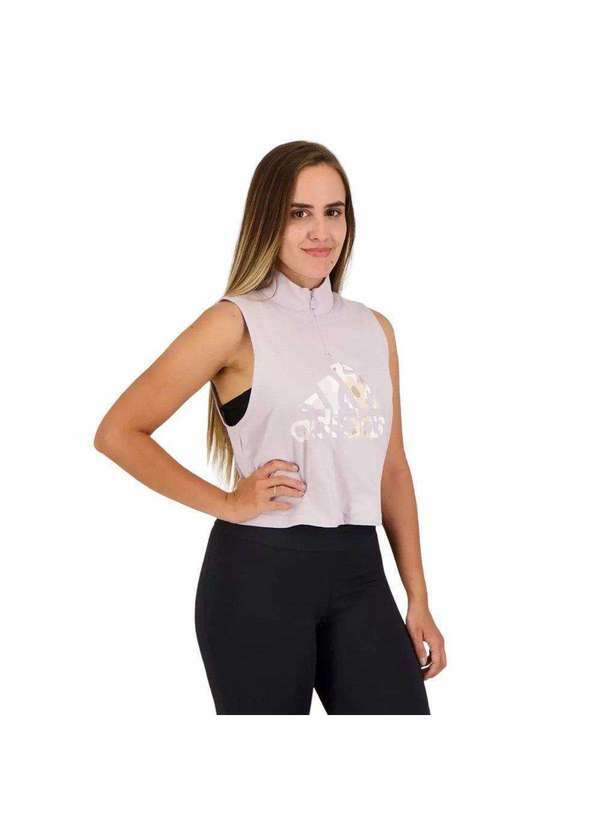 Adidas - Regata Adidas Logo Estampada Feminina Rosa