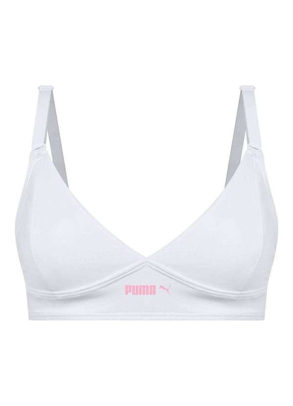 Puma - Sutiã Puma Microfibra com Bojo Feminino Branco