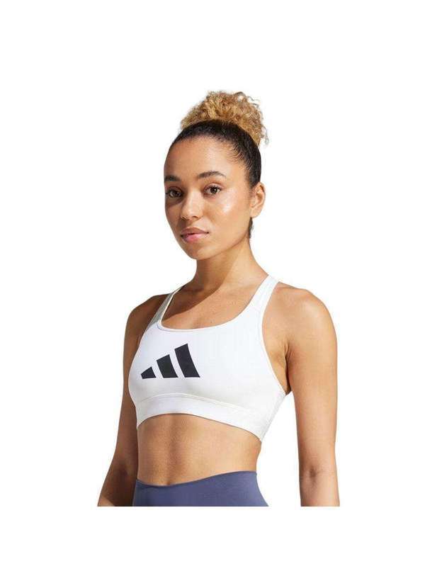 Adidas - Top Adidas Logo Suporte Médio Feminino Branco